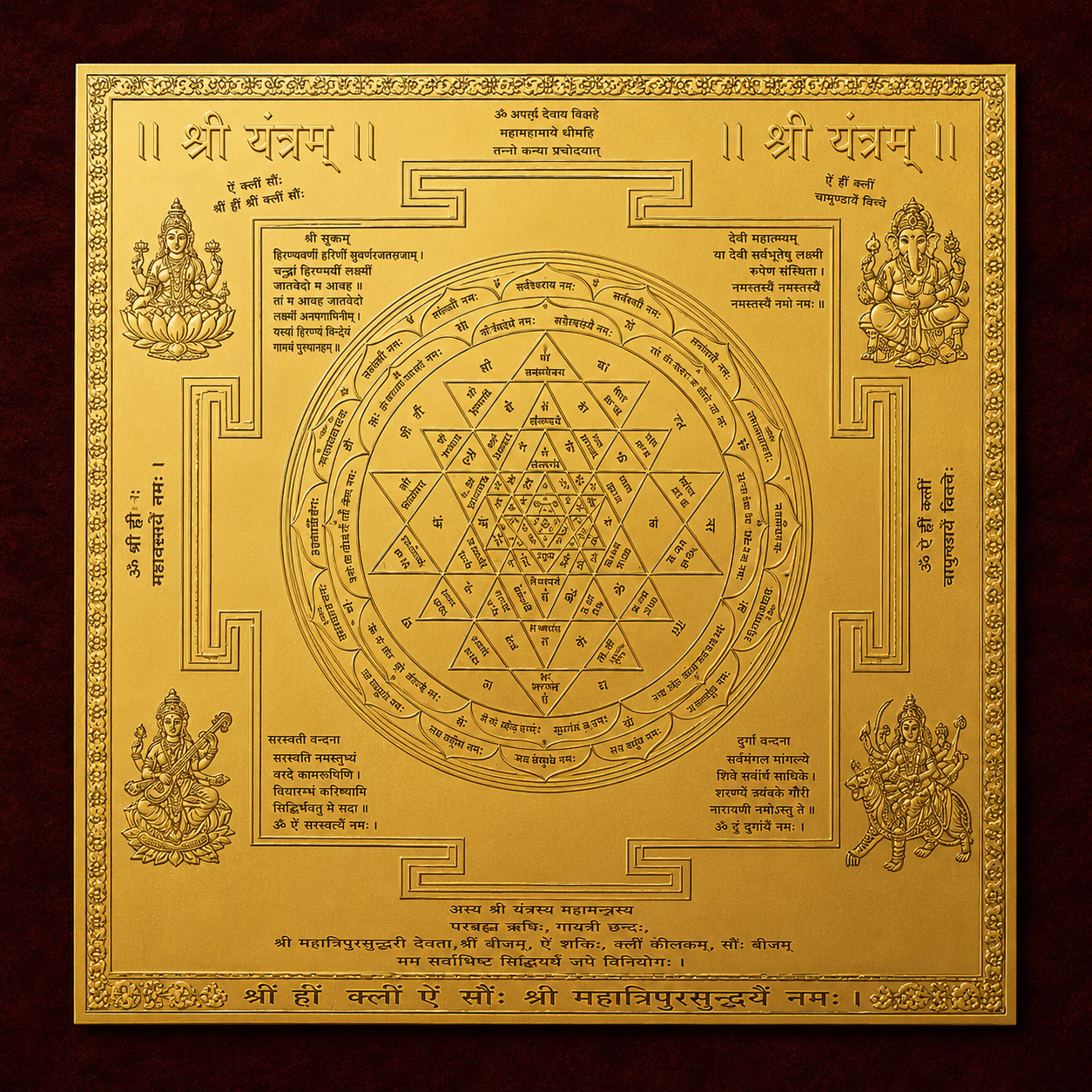 Gold Plated Shri Yantra