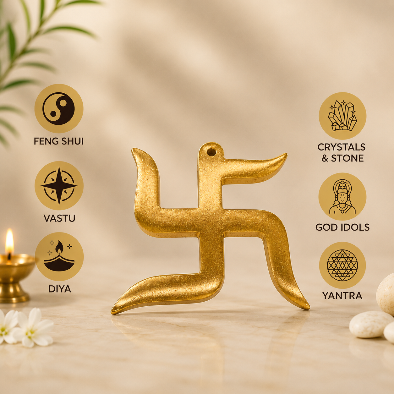 Auspicious Pure Copper Swastik - Image 2